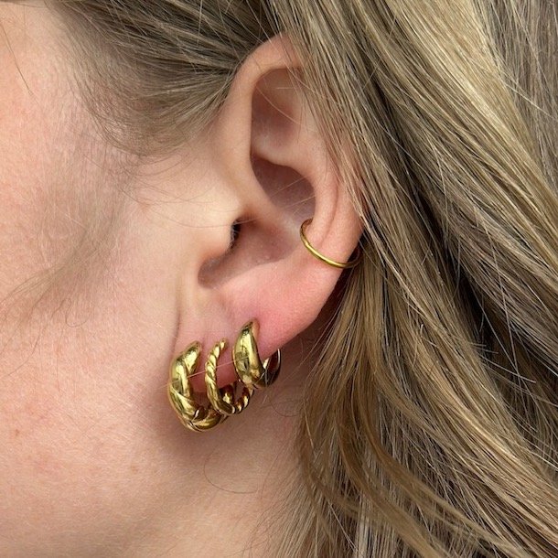 Hoops BASIC SMALL 13 mm vandfast 18kt. forgyldt