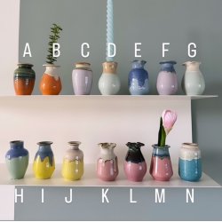 Vase Mini keramik fuld glace 6-8 cm