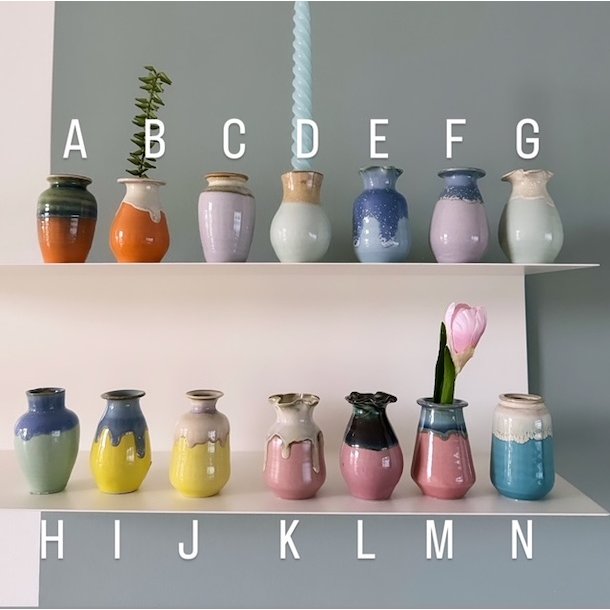 Vase Mini keramik fuld glace 6-8 cm