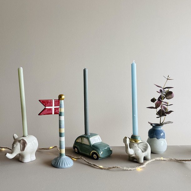 Keramik figur fdselsdag til kertelys