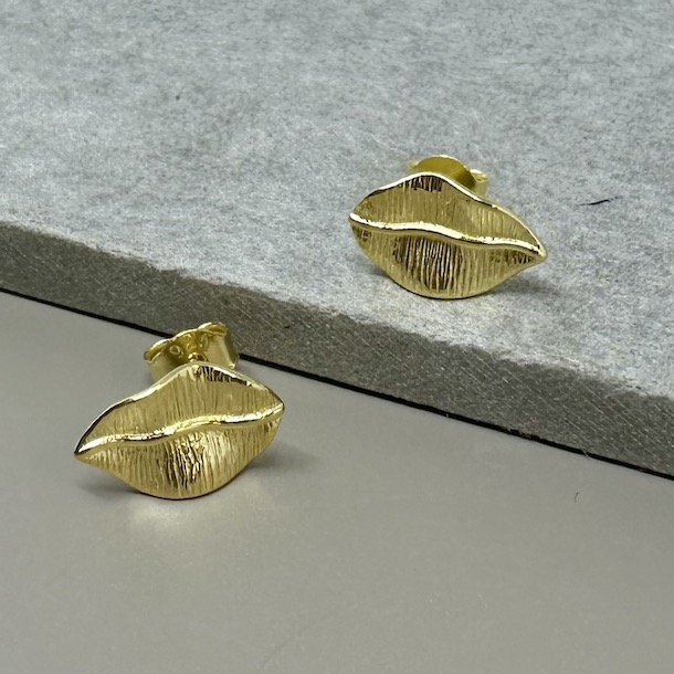 restikker SMALL LEAF forgyldt slv