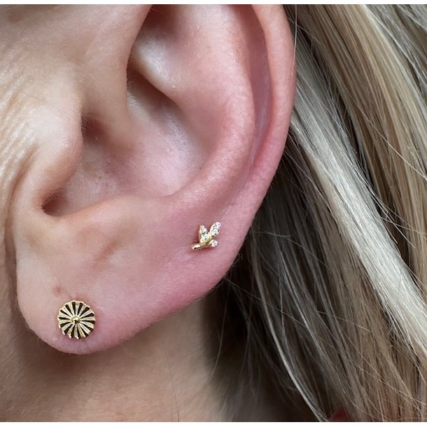 Sm restikker LEAFY forgyldt slv