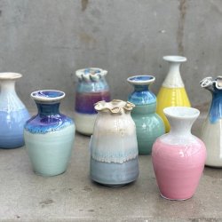 Vase Mini keramik fuld glace 6-8 cm