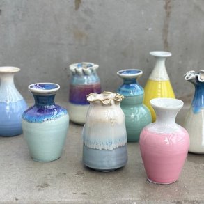 Vase Mini keramik fuld glace 6-8 cm