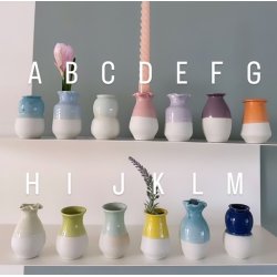Vase Mini keramik half glace 6-8 cm