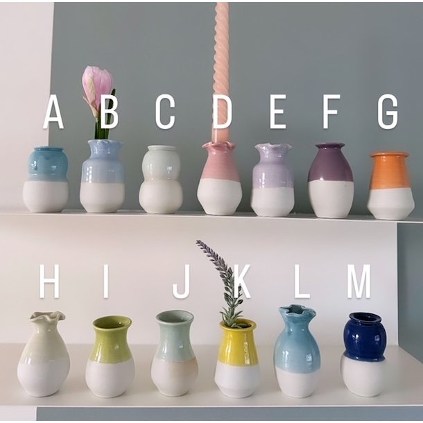 Vase Mini keramik half glace 6-8 cm