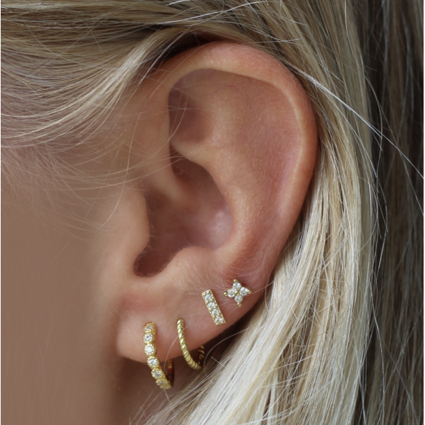 Hoops - Twisted small Forgyldt slv