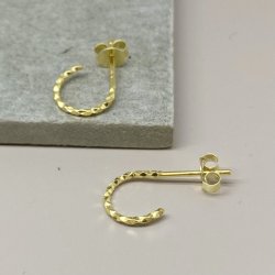 Hoops DIAMOND CUT 10 mm Forgyldt slv