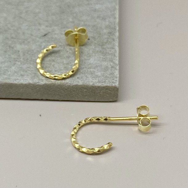 Hoops DIAMOND CUT 10 mm Forgyldt slv