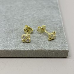 restikker Four bobbels &amp; stones forgyldt slv