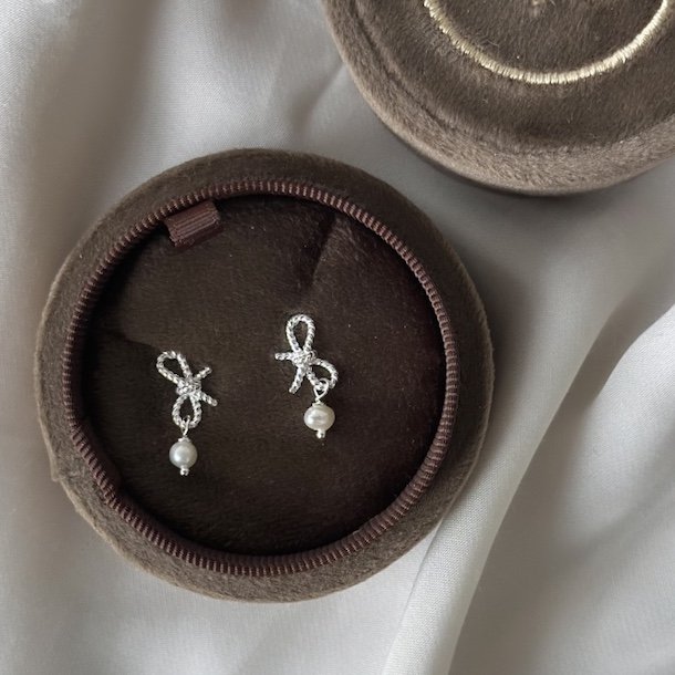 restikker ROPE BOW PEARLS  Slv