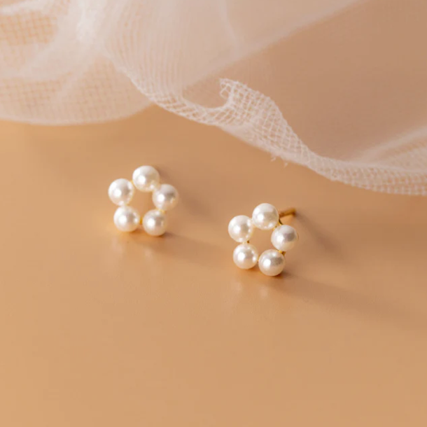 restikker pearl flower forgyldt slv