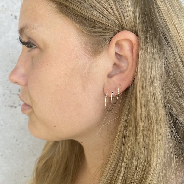 Hoops DIAMOND CUT 20 mm sterling slv