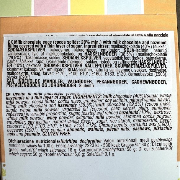 Mini pskeg 150g. italiensk chokolade