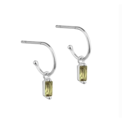 restik creol Ally GREEN baguette sterling slv