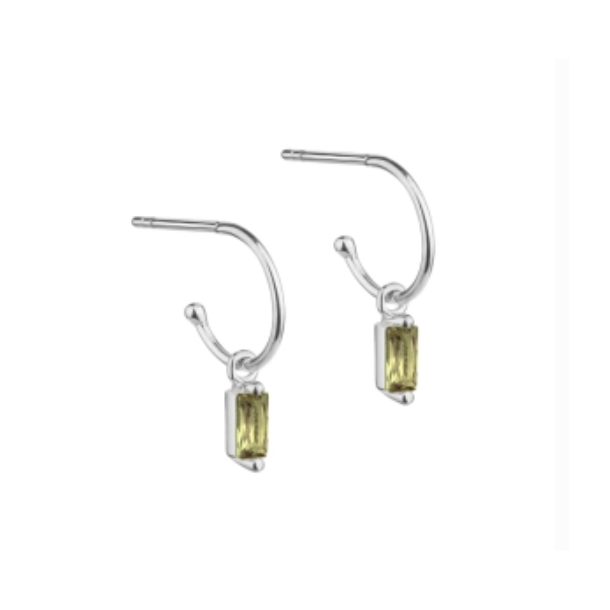 restik creol Ally GREEN baguette sterling slv