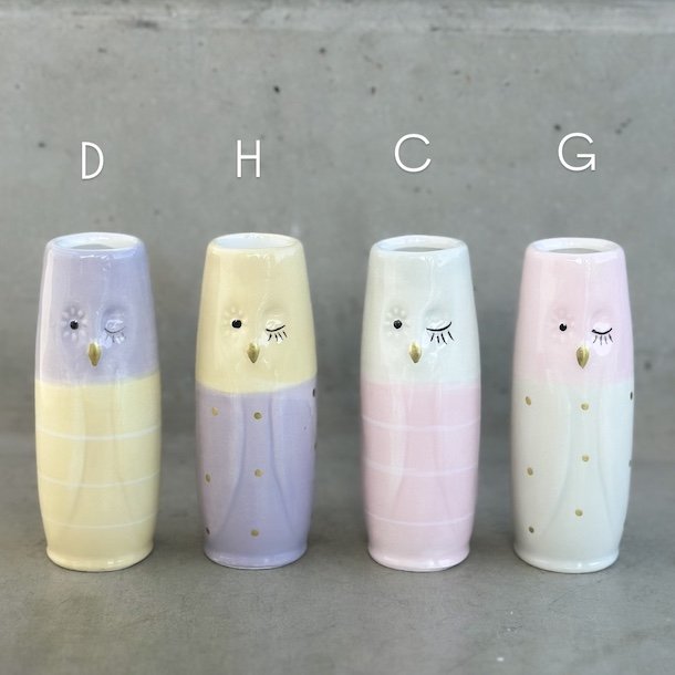 Vase ugle ansigt H10 cm Keramik 