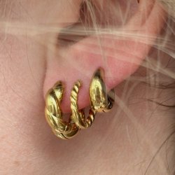 Hoops ISABELLE 13 mm vandfast 18kt. forgyldt