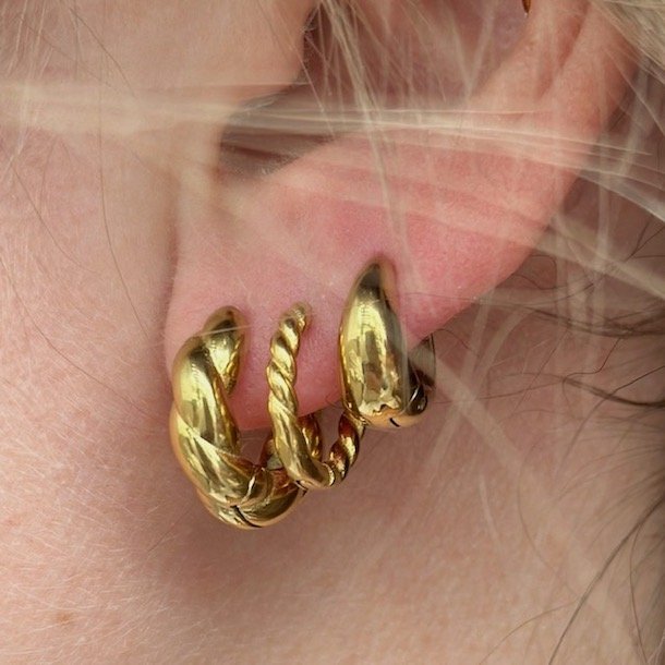 Hoops LUCIE 13 mm vandfast 18kt. forgyldt