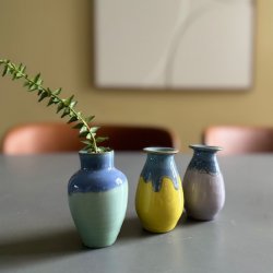 Vase Mini keramik fuld glace 6-8 cm