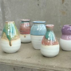 Vase Mini keramik half glace 6-8 cm