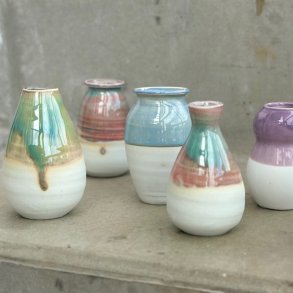Vase Mini keramik half glace 6-8 cm