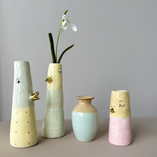 Vase ansigt med nb keramik