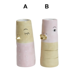 Vase ansigt med nb keramik lilla