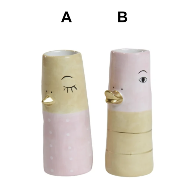 Vase ansigt med nb keramik lilla