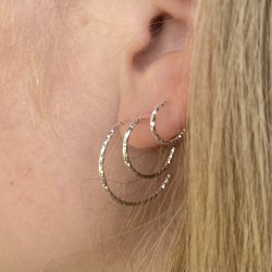 Hoops DIAMOND CUT 20 mm sterling slv