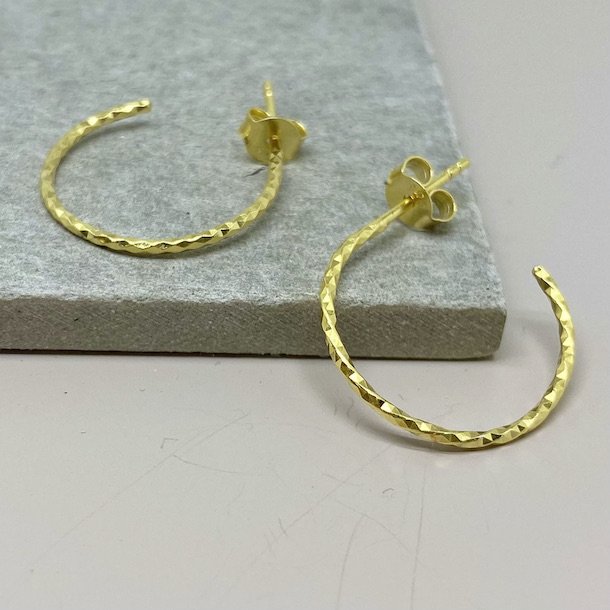 Hoops DIAMOND CUT 20 mm Forgyldt slv