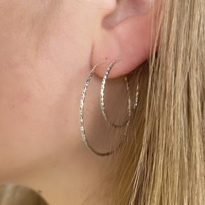 Hoops DIAMOND CUT 25 mm sterling slv