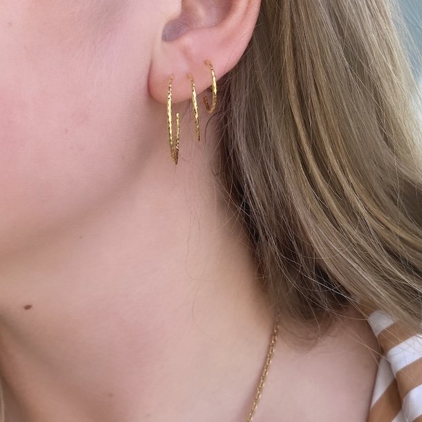 Hoops DIAMOND CUT 15 mm Forgyldt slv