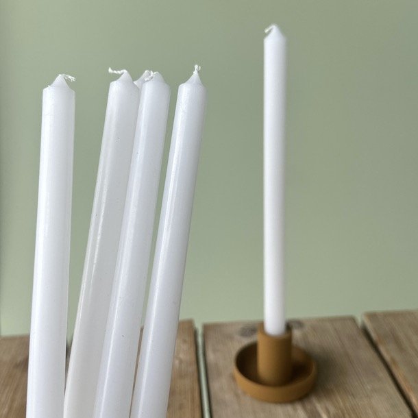 Smalle kertelys hvid - 6 pack