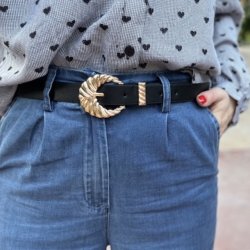 Blte MELLOW sort med guld spnde