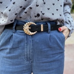 Blte MELLOW sort med guld spnde