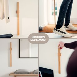 Skohorn lyst tr� - med magnet holder