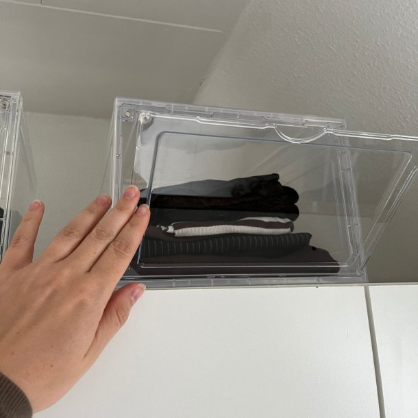 Stabelbare opbevarings kasser - akryl 34,5 � 26,5 � 19 cm
