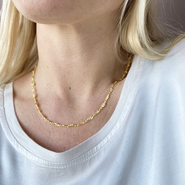 Halskde MILA links forgyldt slv