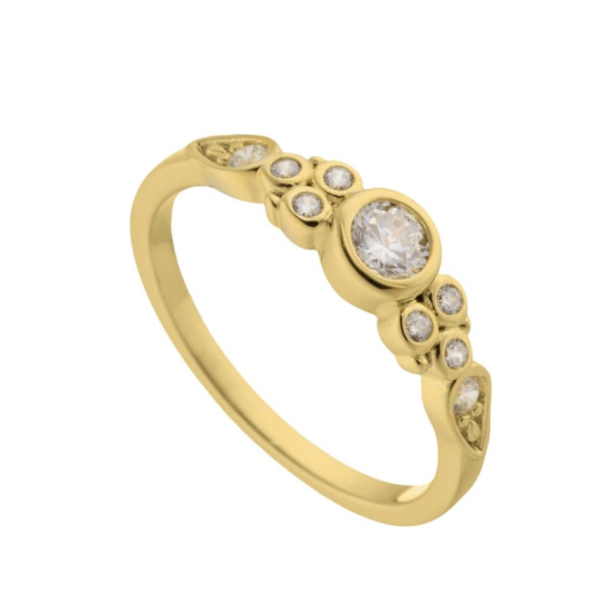 Lilja fingerring forgyldt