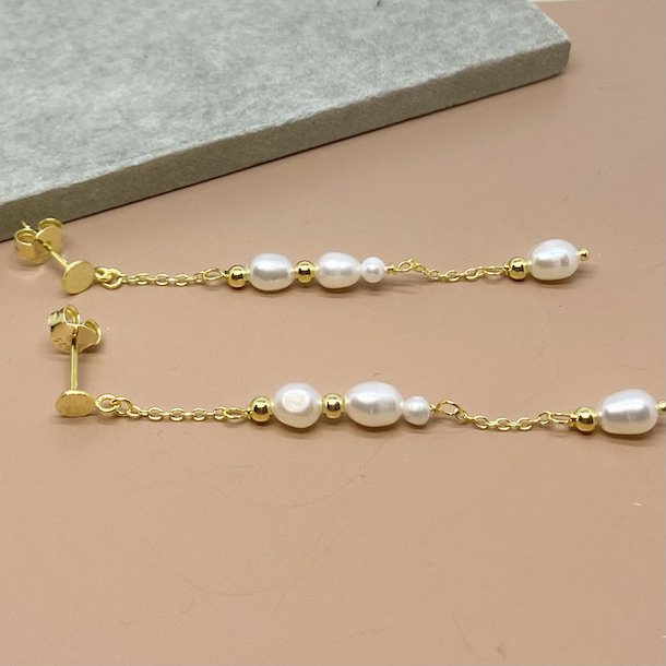 restik med kde DARA perle forgyldt sterling slv