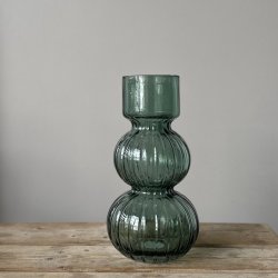 Vase H24,50 cm grn glas