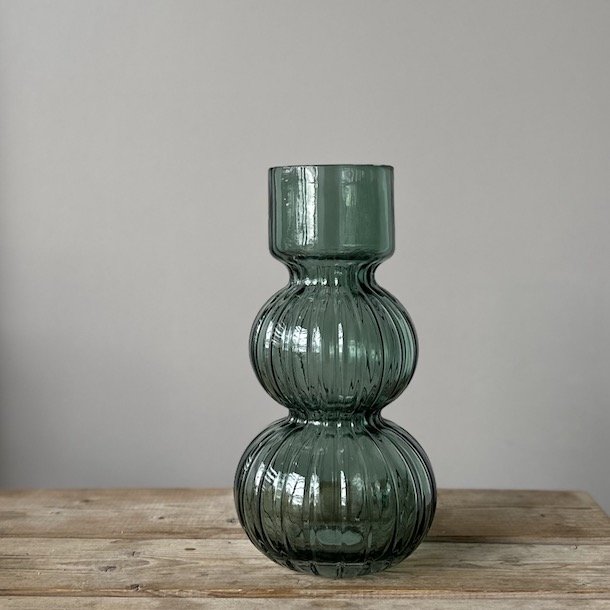 Vase H24,50 cm grn glas