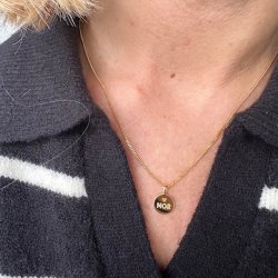 Halskde MOR vedhng  - forgyldt slv