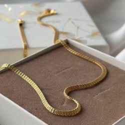 Halskde FLATA Forgyldt slv