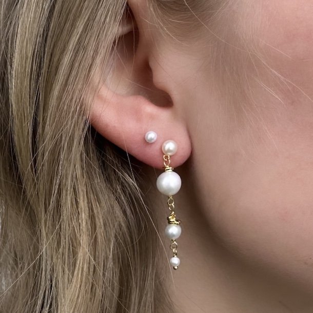 restikker GHITA SHORT PEARL forgyldt Slv