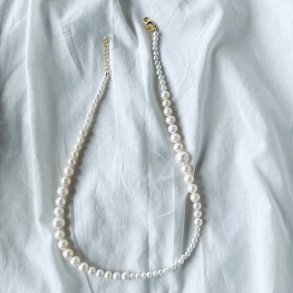 Halskde PERLETTE forgyldt slv