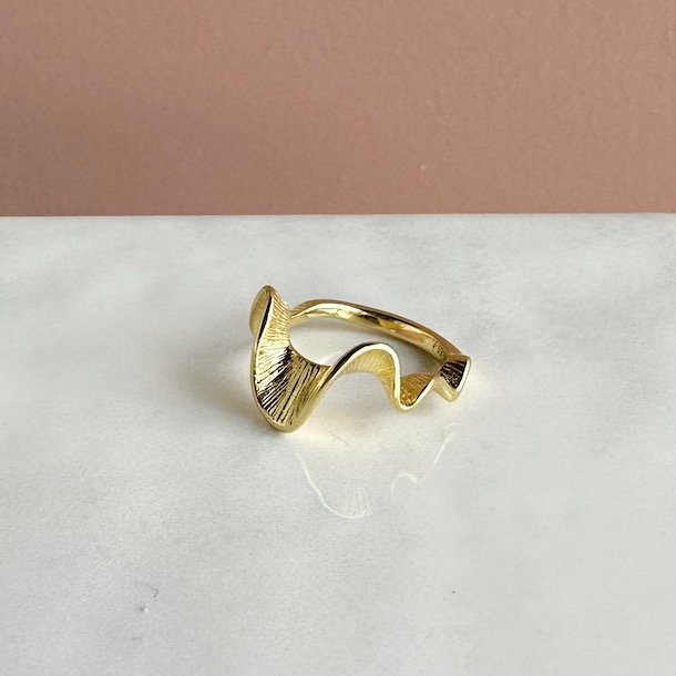 Fingerring Rhumba  forgyldt slv