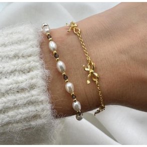 armbnd CURVE BOW  Forgyldt Slv