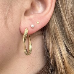 Hoops Twisted Lines 28 mm forgyldt slv